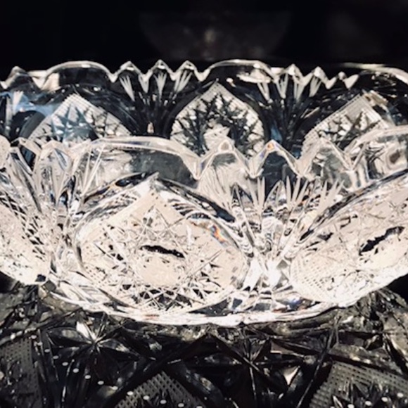 Vintage Crystal Salad Bowl - Picture 8 of 10